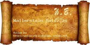 Wallerstein Balázs névjegykártya